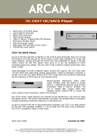 Arcam CD-37 - Brochure